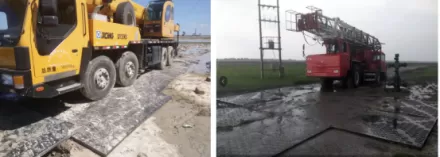 Heavy Duty Road Mats for Oil Field Project in Muddy Swampland